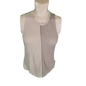 Splendid Tank Top Linen & Modal Stripe Tank Racerback XS white blue